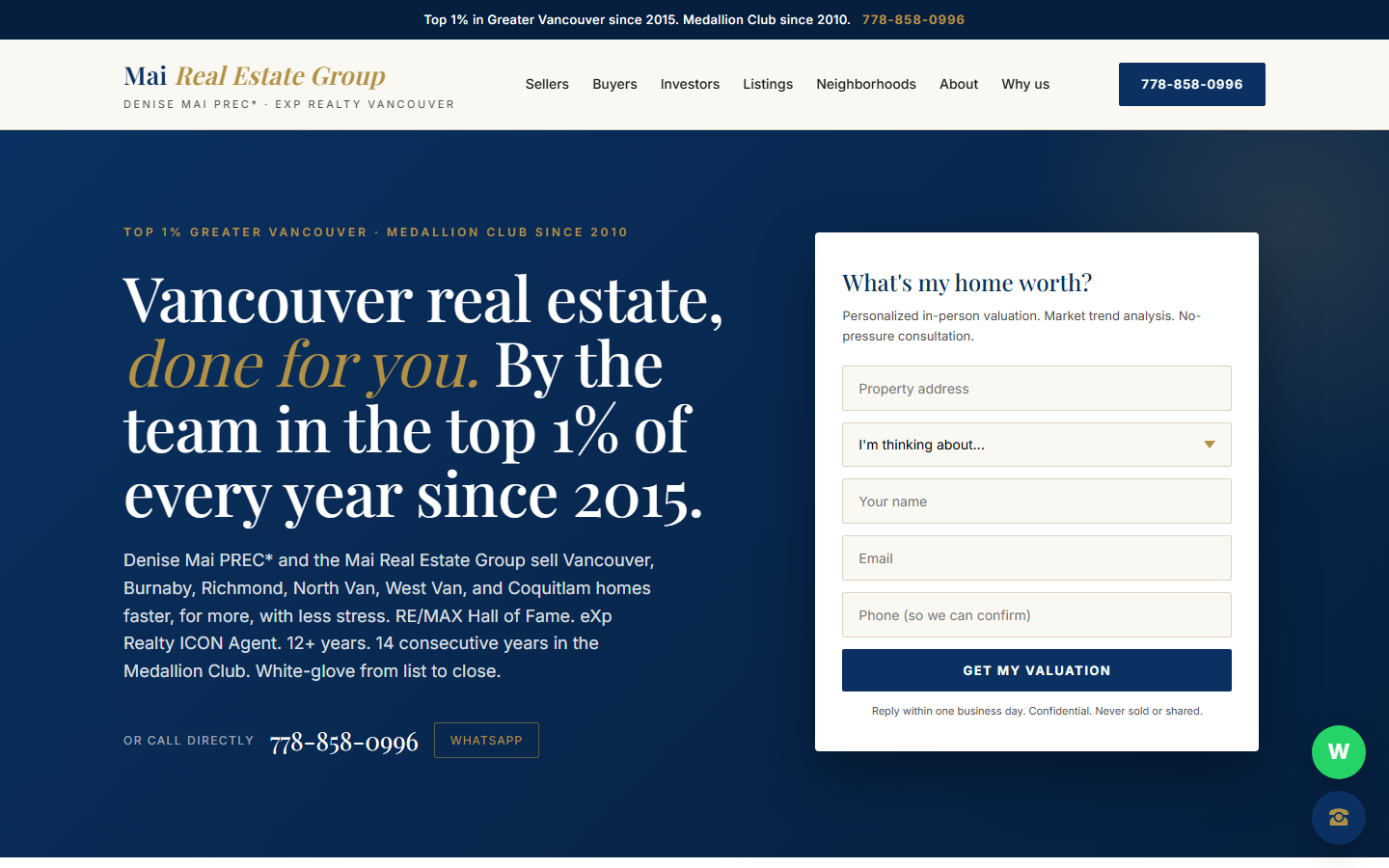 Denise Mai realtor website
